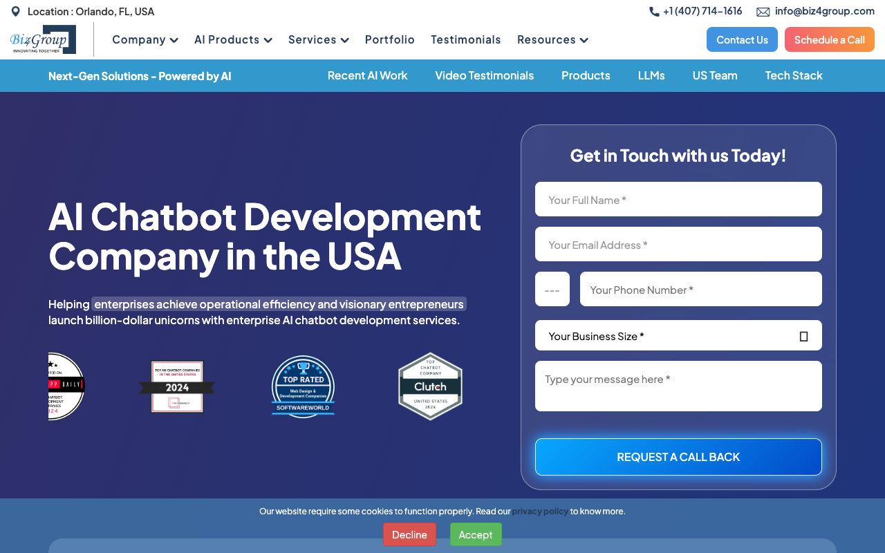 Get Your Own Chatbot with Biz4Group's Custom Chatbot Development Services