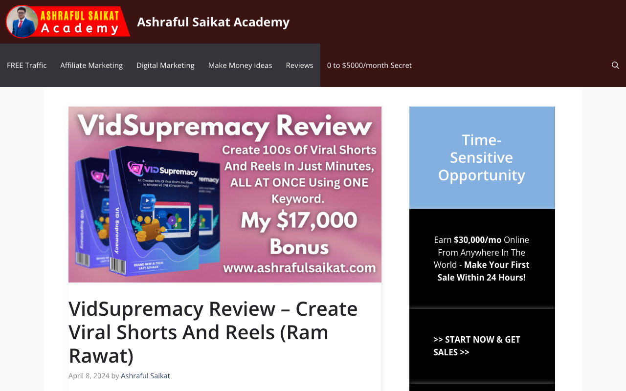 VidSupremacy - Create Viral Shorts And Reels with AI