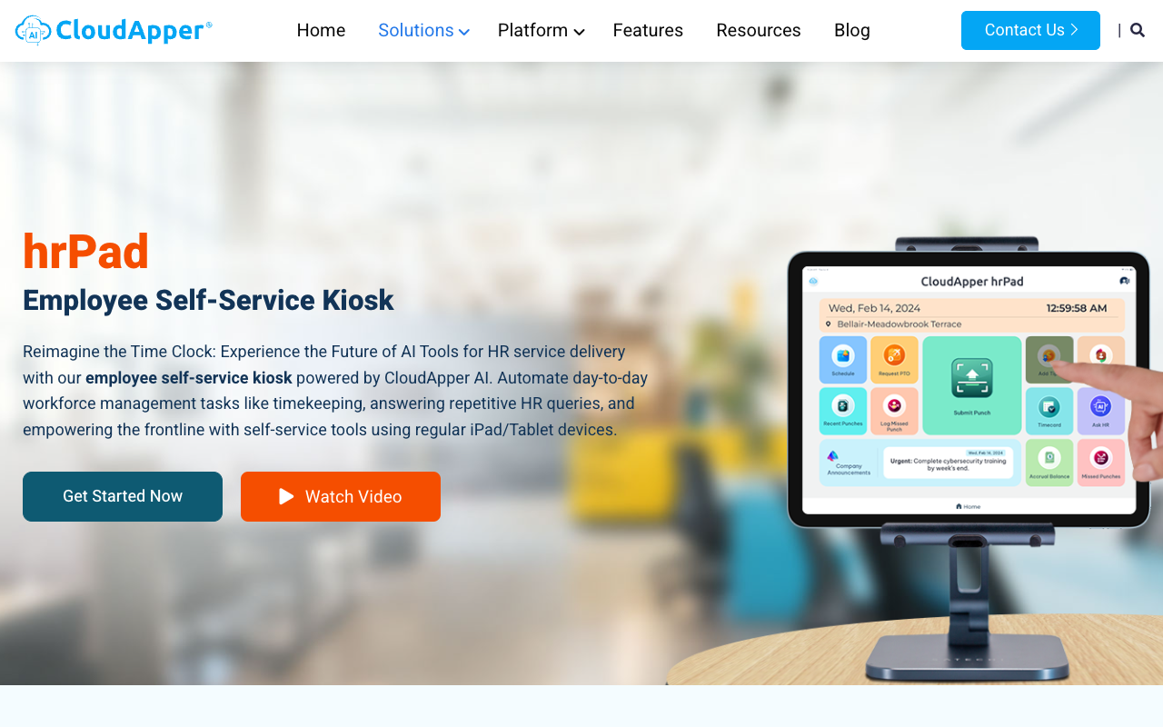 hrPad - Empower Frontline Employees with AI-Powered Time Clock for HR