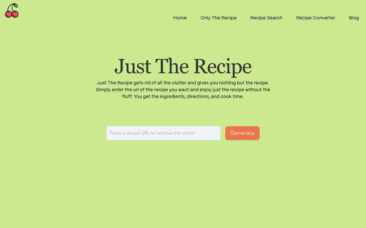 Only The Recipe - Cut out the clutter and enjoy only the recipe