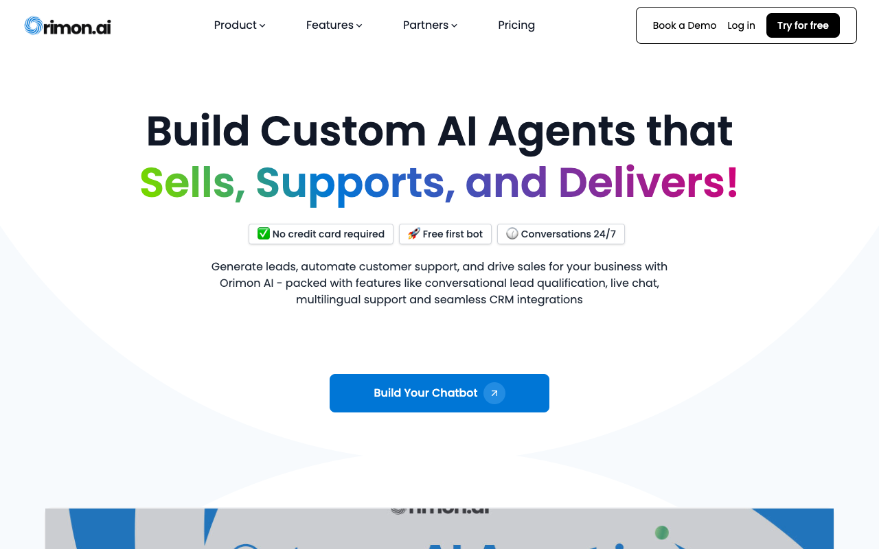 Orimon AI - Conversational Leads - Use AI to generate and qualify 3X more leads!