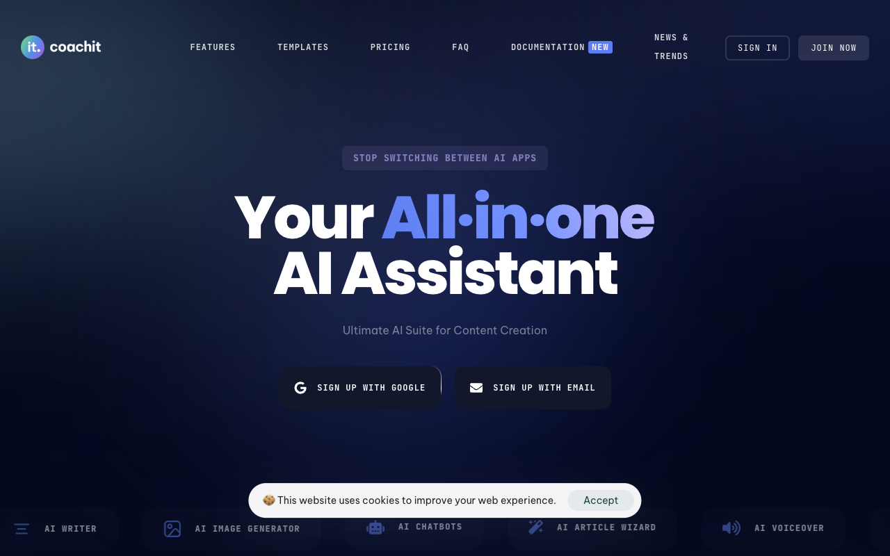 Coachit AI - All-in-One AI Assistant: Overcoming Writer's Block Made Easy