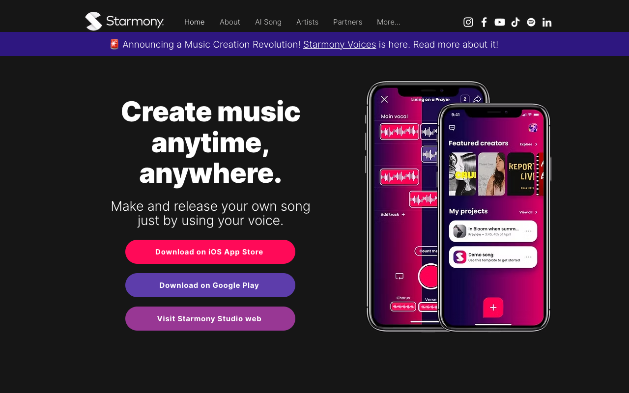Starmony - Anyone can make music in minutes Music AI App