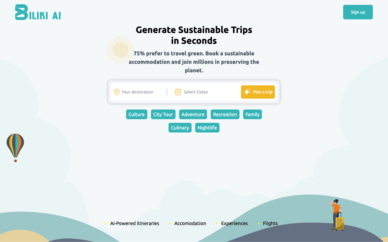 Biliki AI - Plan your sustainable trip in seconds