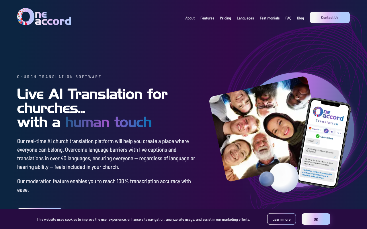 OneAccord - Live AI Translation for Churches