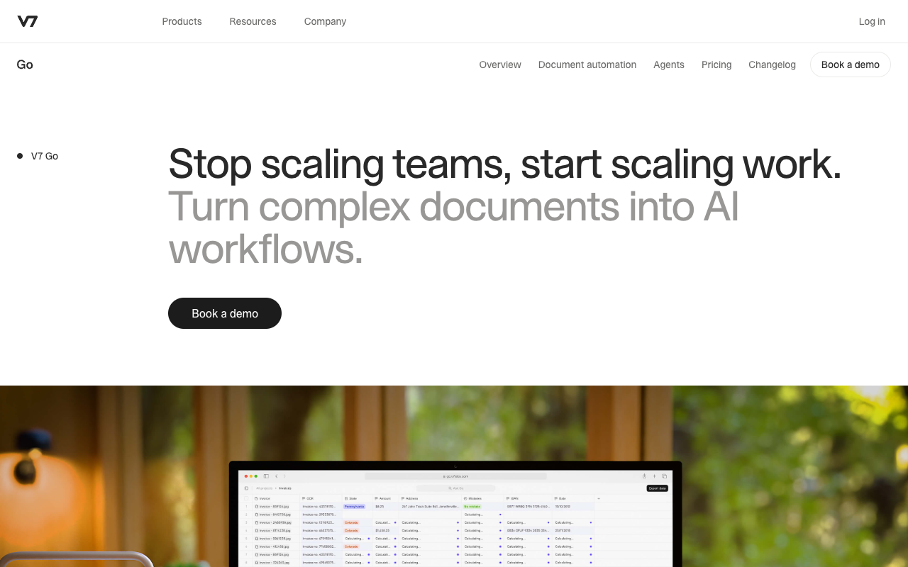 V7 Go - Automate multi modal tasks using GenAI, reliably, at scale AI Document Processing Automation
