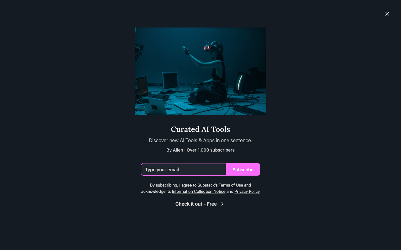 Curated AI Tools - Discover new AI Tools & Apps in one sentence