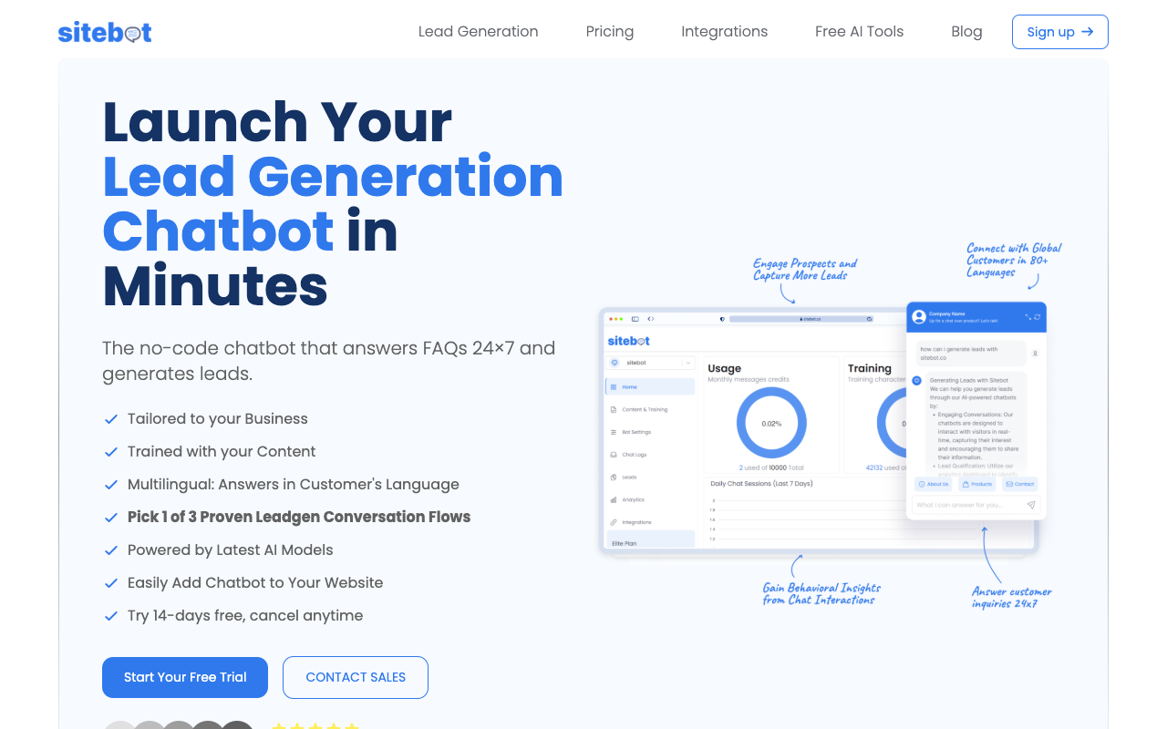 sitebot - Custom GPT Chatbot for your Website