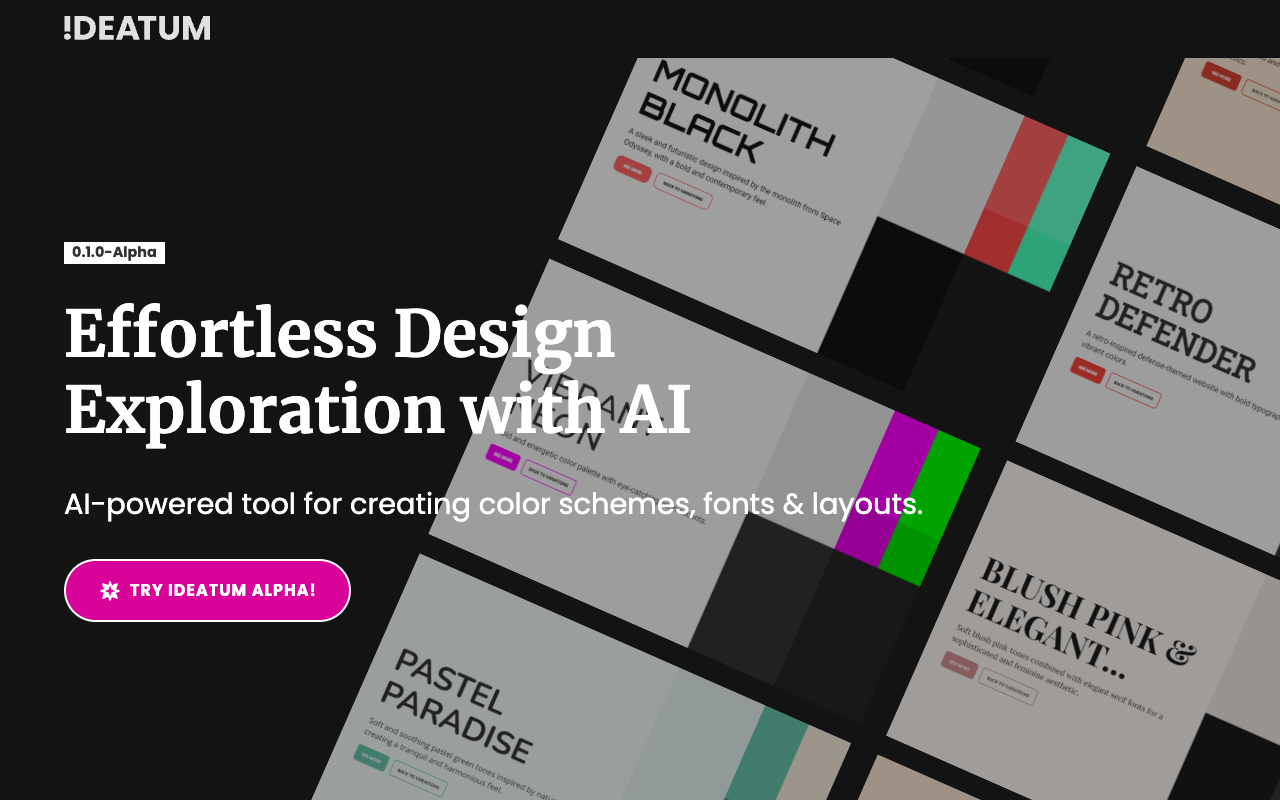 Ideatum.ai - AI for Generating Color Palettes, Moodboards & Style Guides