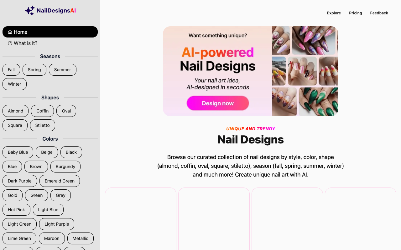 Nail Designs AI - Your nail art idea, AI-designed in seconds