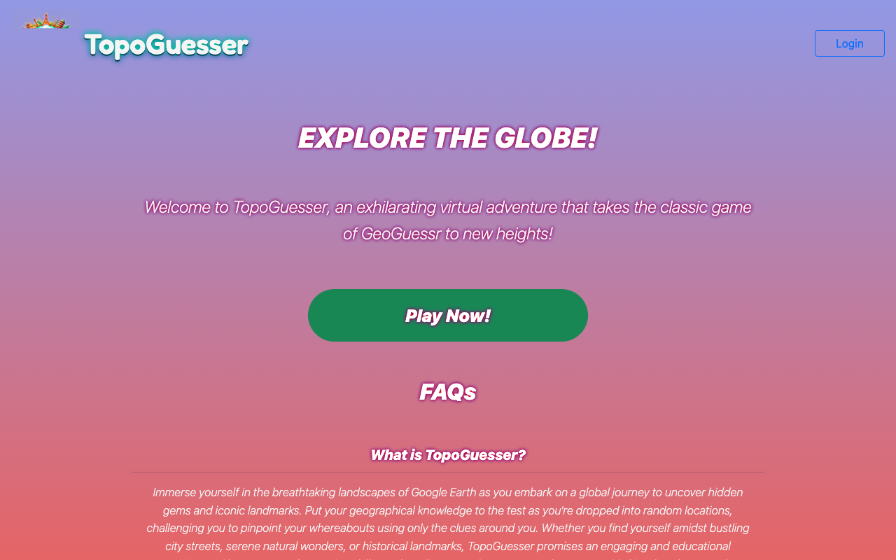 TopoGuesser - GeoGuessr but with Google Earth