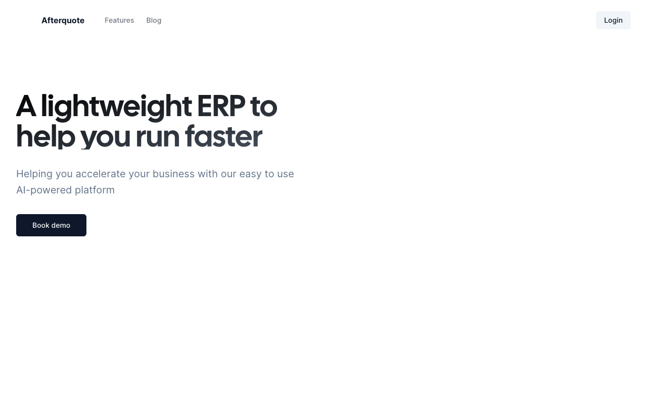Afterquote - Open Source Quotation and Order Management Software AI Business