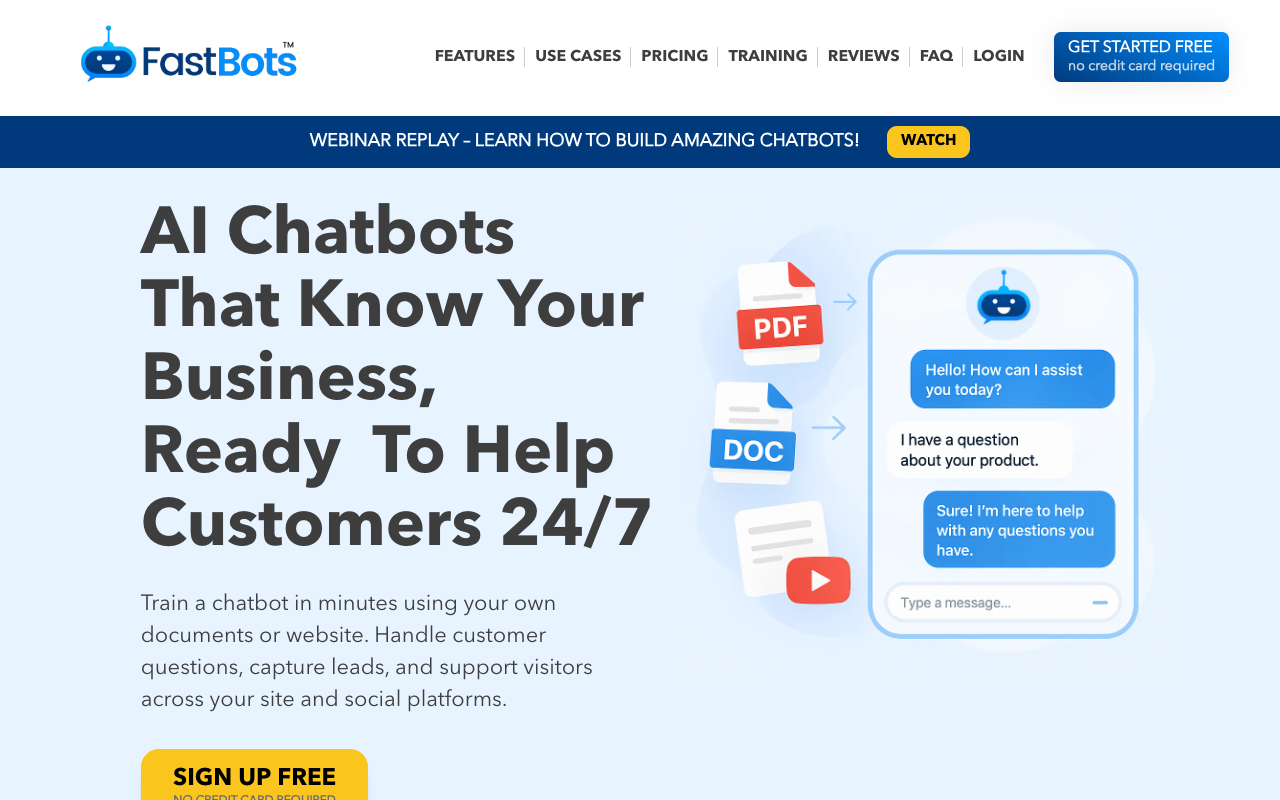 FastBots - AI chatbots offering fast and accurate customer support