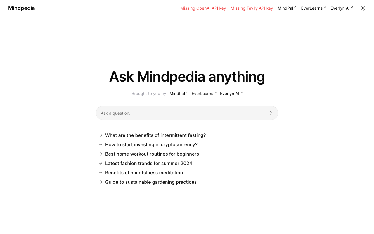 Mindpedia - Your Free AI-powered Answer Engine