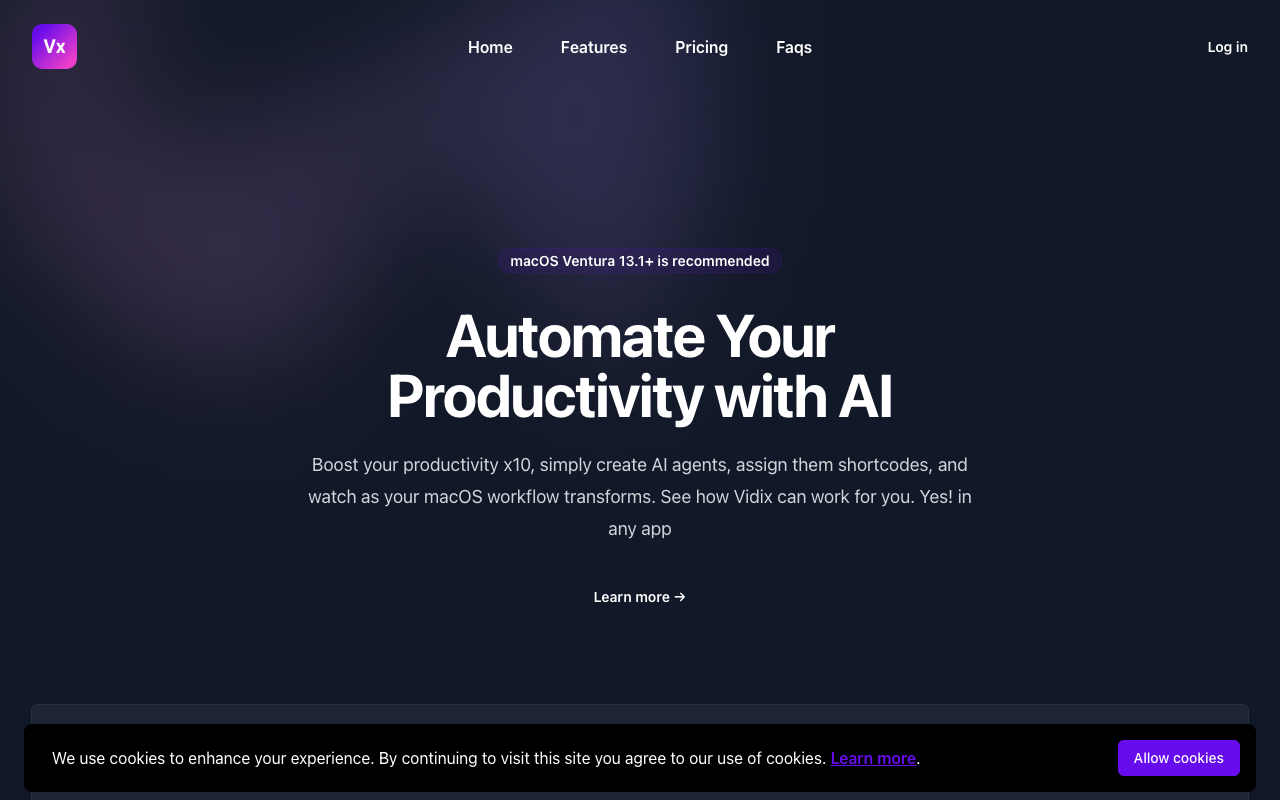 Vidix - Transform Your macOS Workflow with AI-Powered Shortcodes