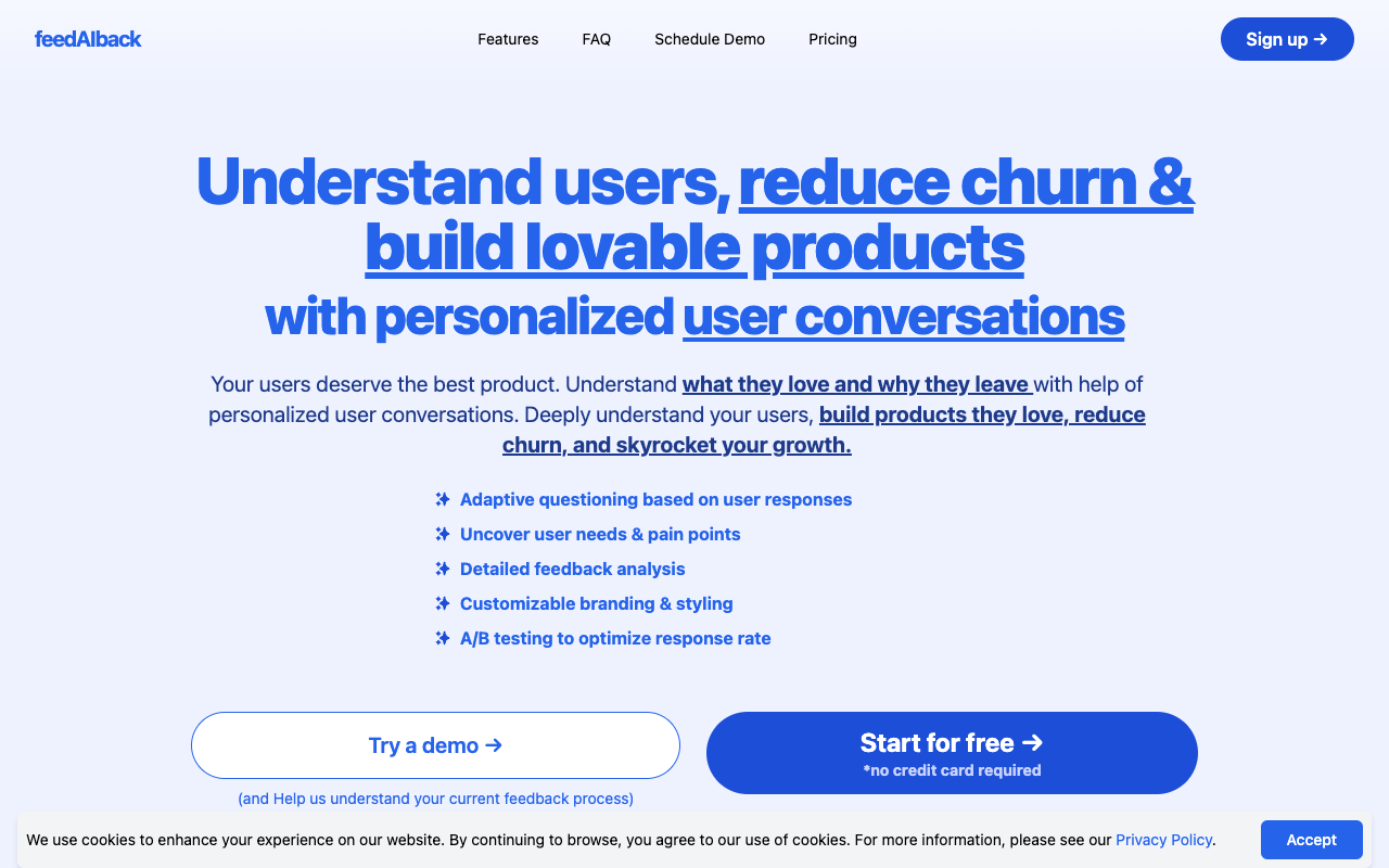 FeedAIback - AI-Driven Conversations for Growth and Product Development