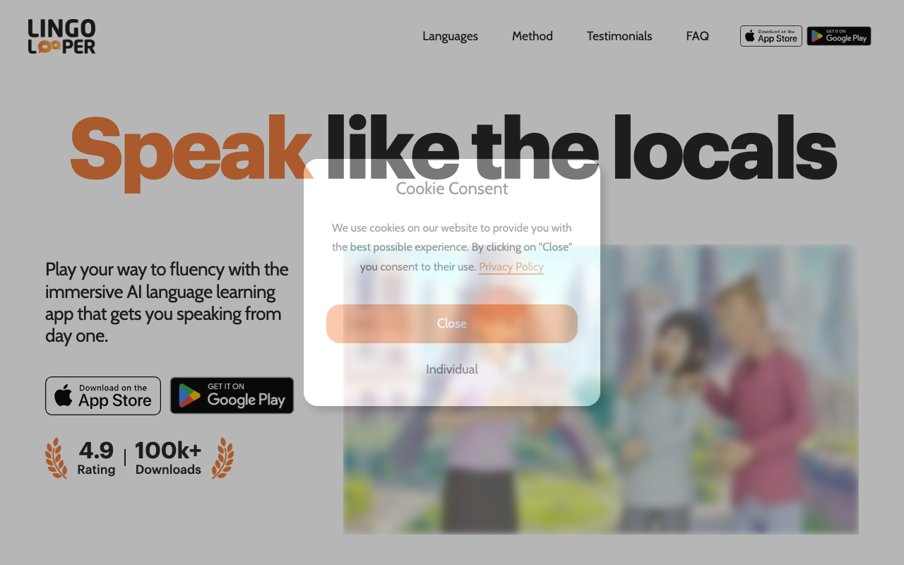 LingoLooper - Master a New Language with Immersive Conversations Language Learning AI Immersion