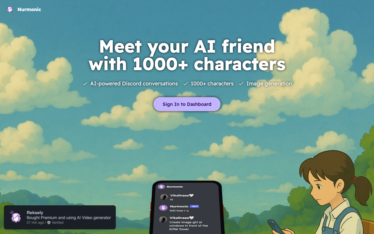 Nurmonic - Fun Character AI Discord Bot