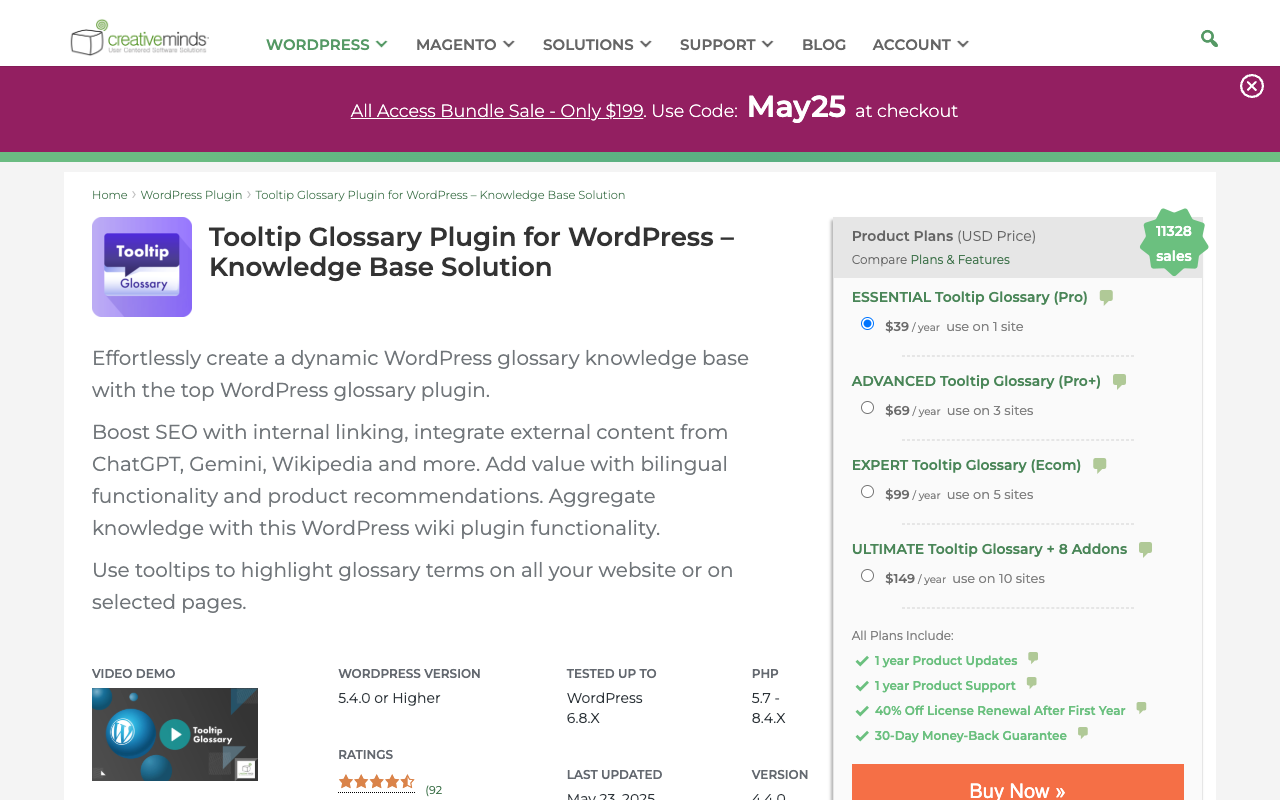 Tooltip Glossary Plugin - Build a SEO-rich, bilingual WordPress glossary with tooltips