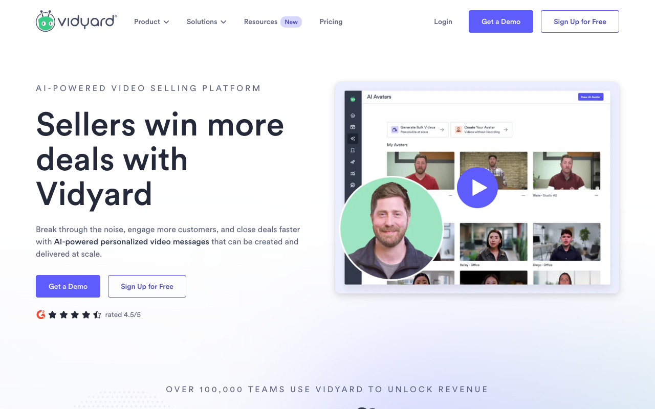Vidyard AI Avatars - Generate personalized AI sales video messages at scale