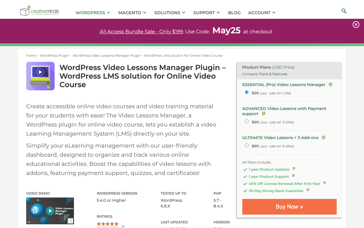 WordPress Video Lessons Manager Plugin - Set up a Video LMS on WordPress with the VideoLessonsManager