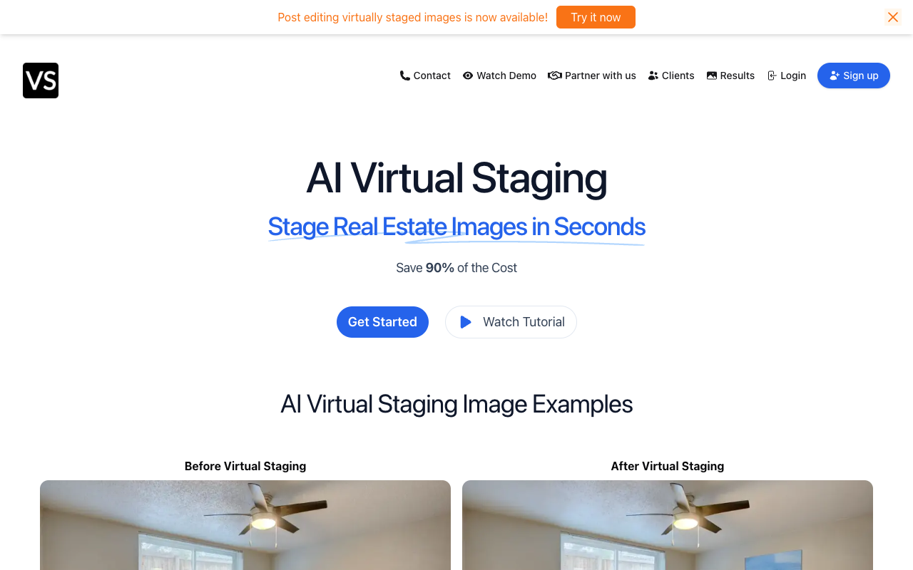 AI Virtual Staging - Virtual staging for real estate professionals using AI