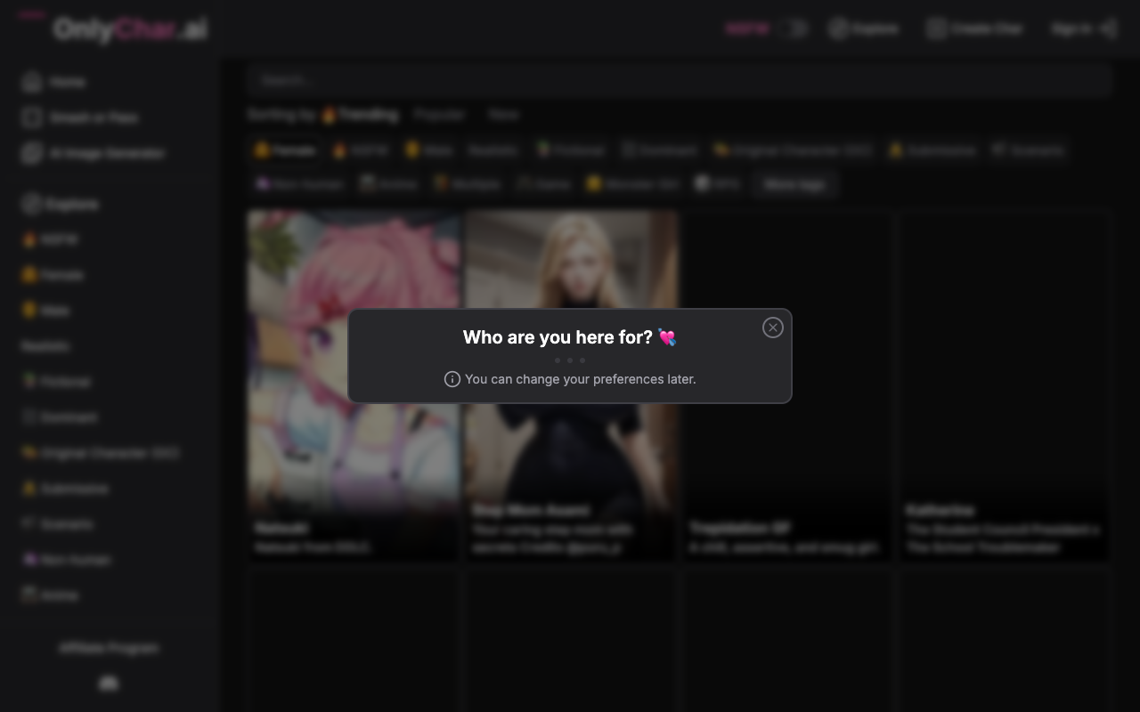 OnlyChar AI - NSFW AI Chat with Companions