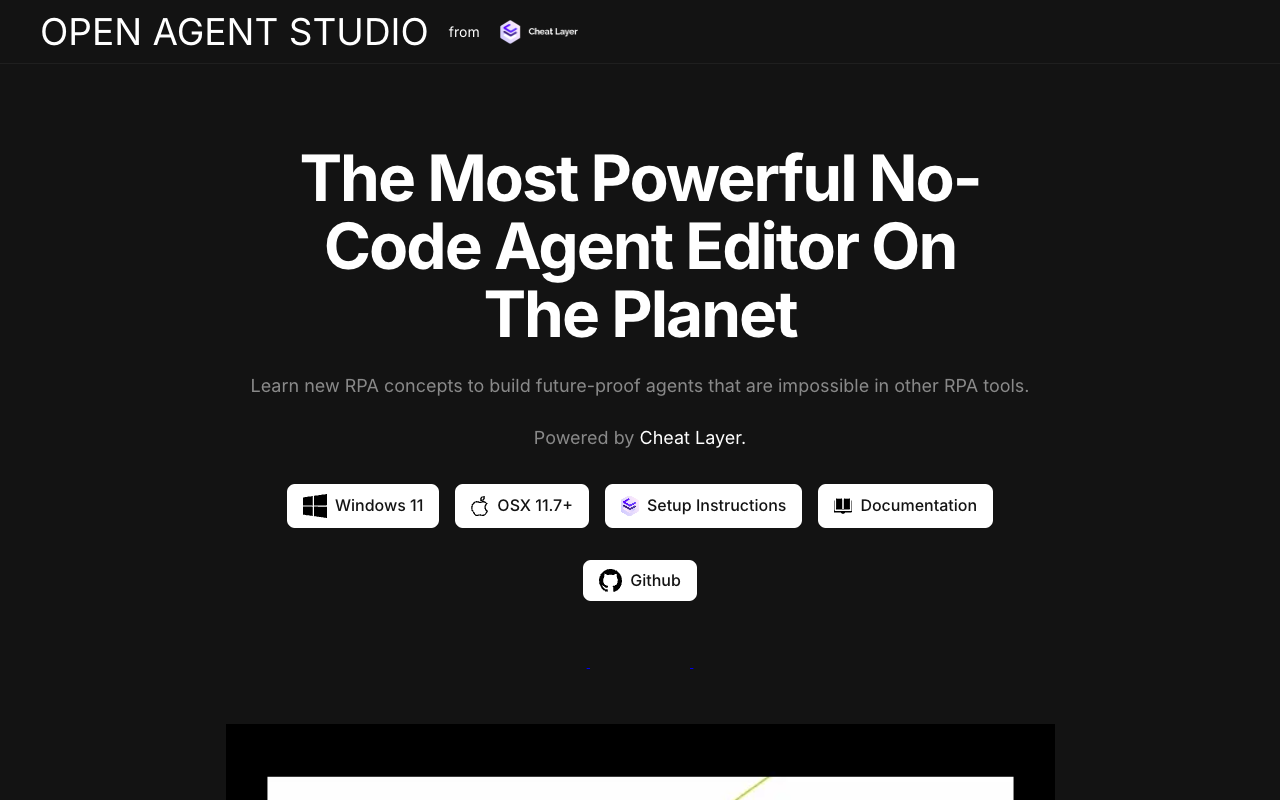 Open Agent Studio - Build no-code agents to target markets untouched by AI RPA Automation AI