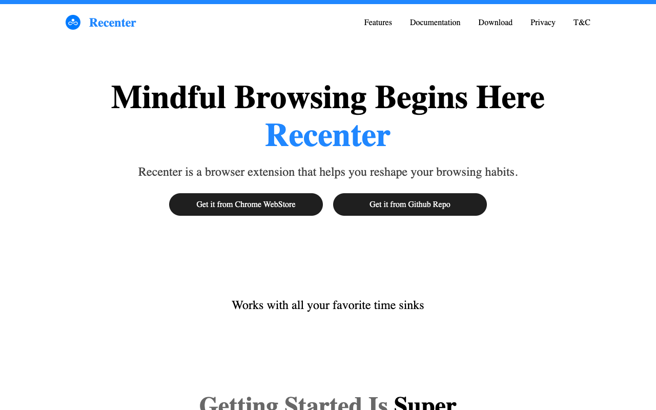 Recenter - Regain your focus