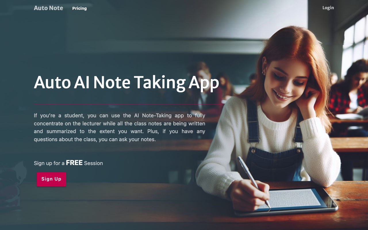 Auto Note - Automated note-taking app for students Education Productivity
