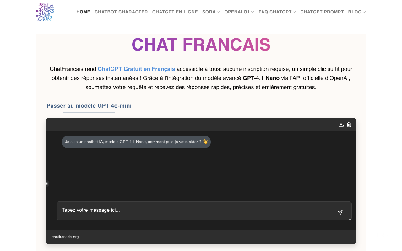 ChatGPTX - Your Free AI-powered French Chatbot