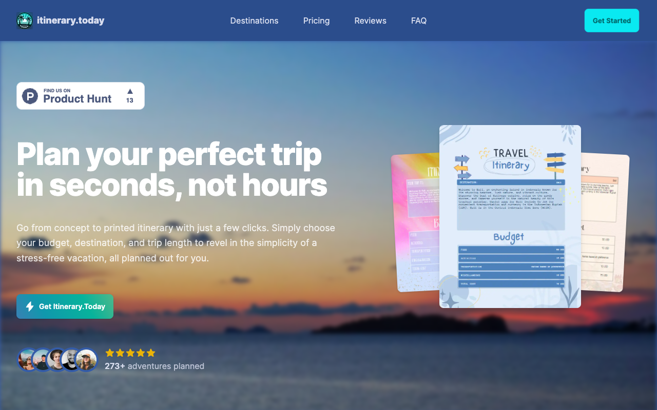 itinerary.today - An AI powered itinerary builder for your next trip