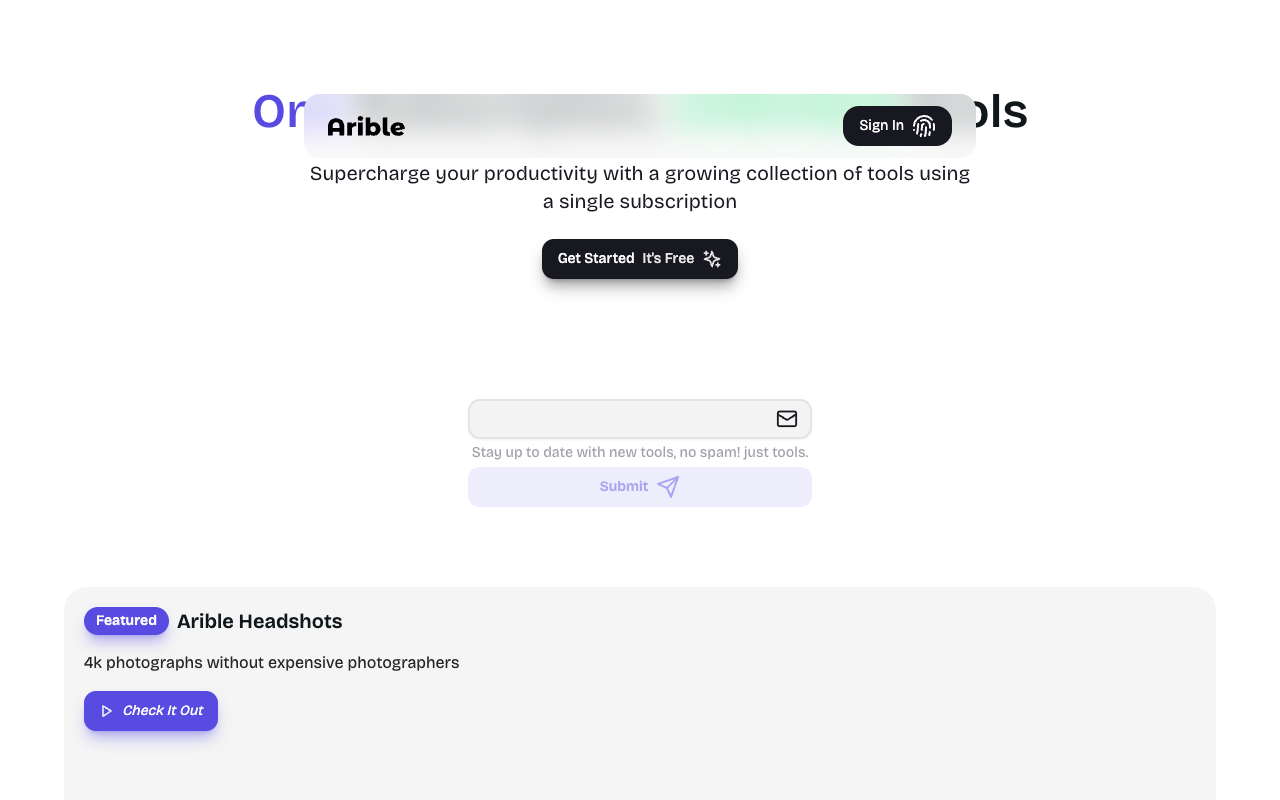 Arible AI v2.0 - A Collection of AI Tools Under a Single Subscription