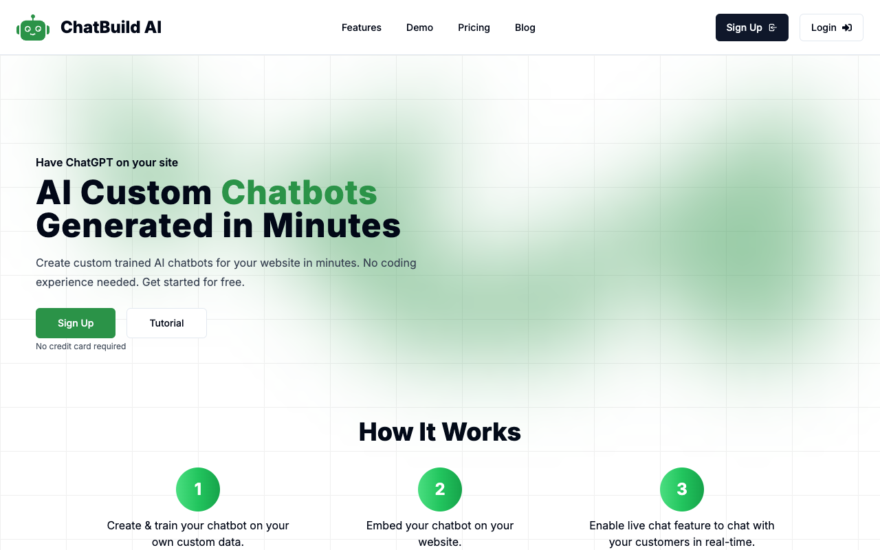 ChatBuild AI - Build AI Custom Trained Chatbots for Your Website
