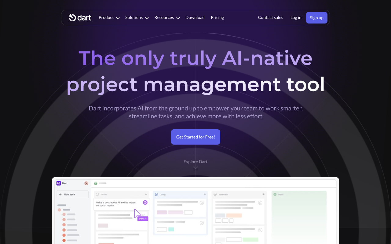 Dart - The ultimate AI project management tool