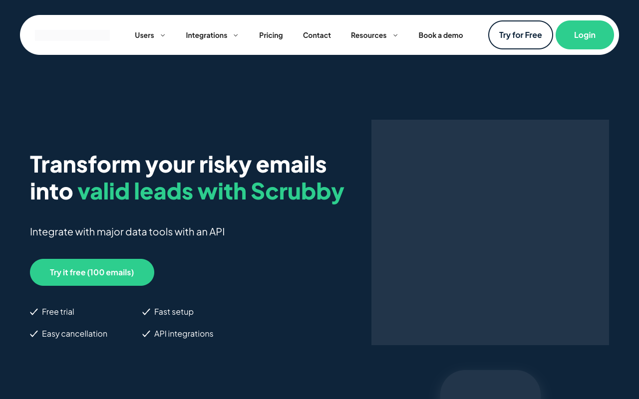 Scrubby - The only risky email validation tool with 98% accuracy!