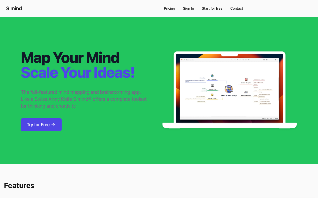 Smind - An Intuitive and Powerful Mind Mapping Tool