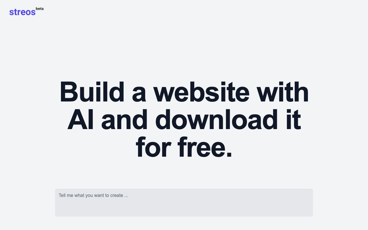 Streos - AI-Driven No-Code Development