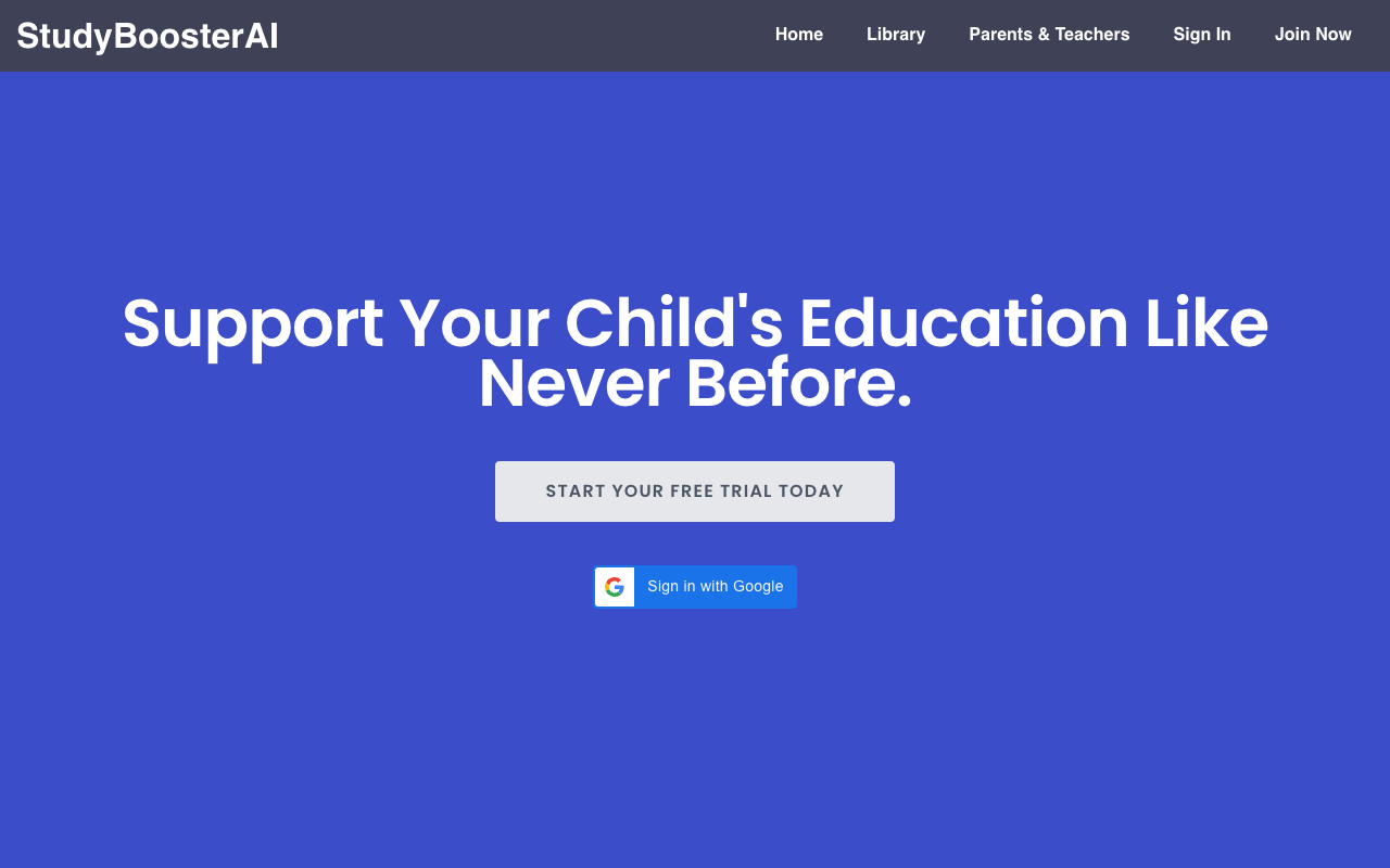 StudyBoosterAI - Support Your Child's Education Like Never Before