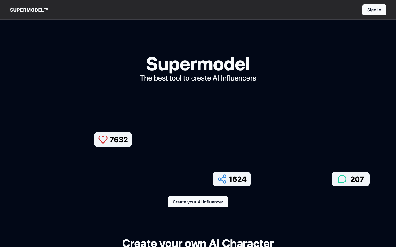 SupermodelsAI - Create your own AI Influencers