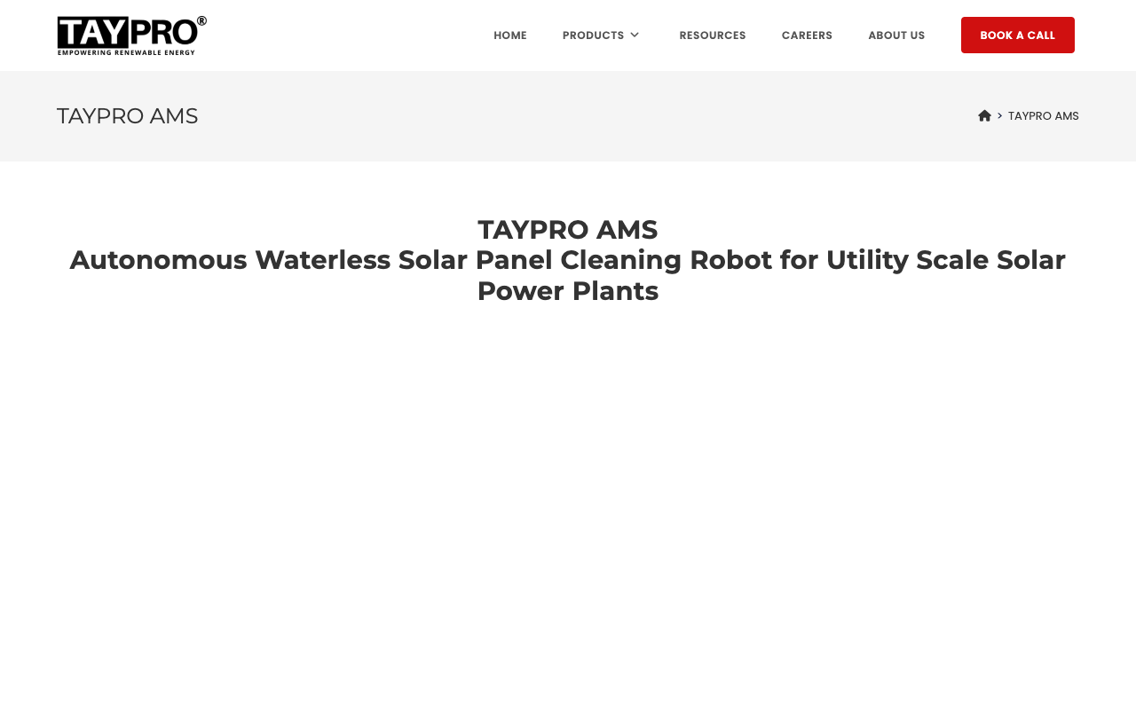 TAYPRO AMS - Autonomous Waterless Solar Panel Cleaning Robot