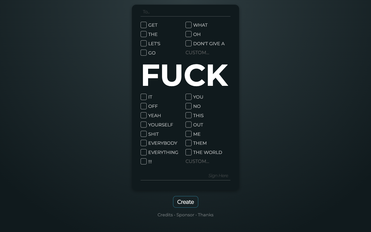 The Fuck Card - Express Your Feelings with Ease