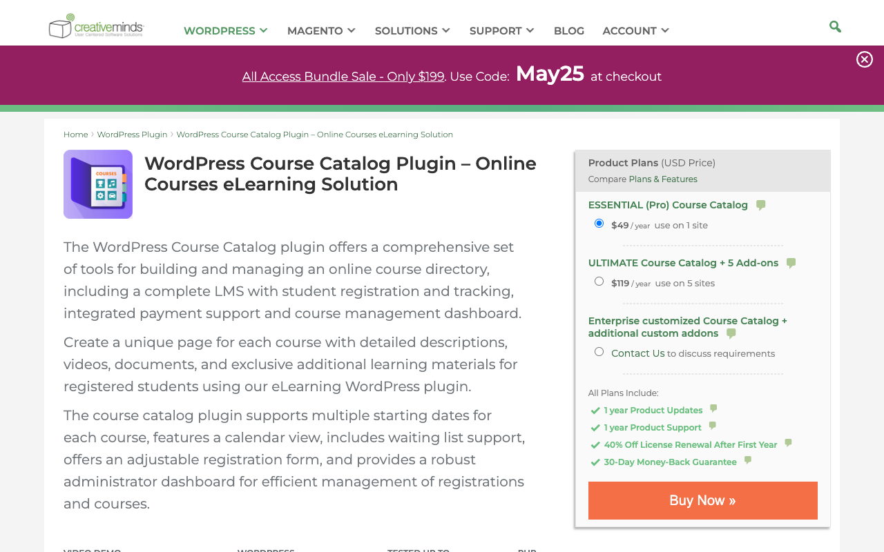 WordPress Course Catalog Plugin - Enhancing eLearning with WP LMS