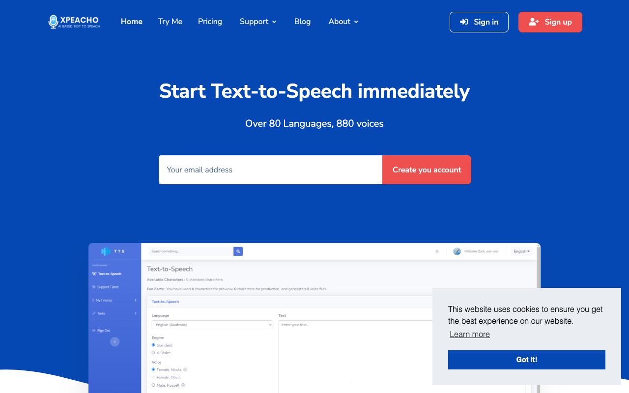 Xpeacho - Transform Text into Lifelike Speech with Ease