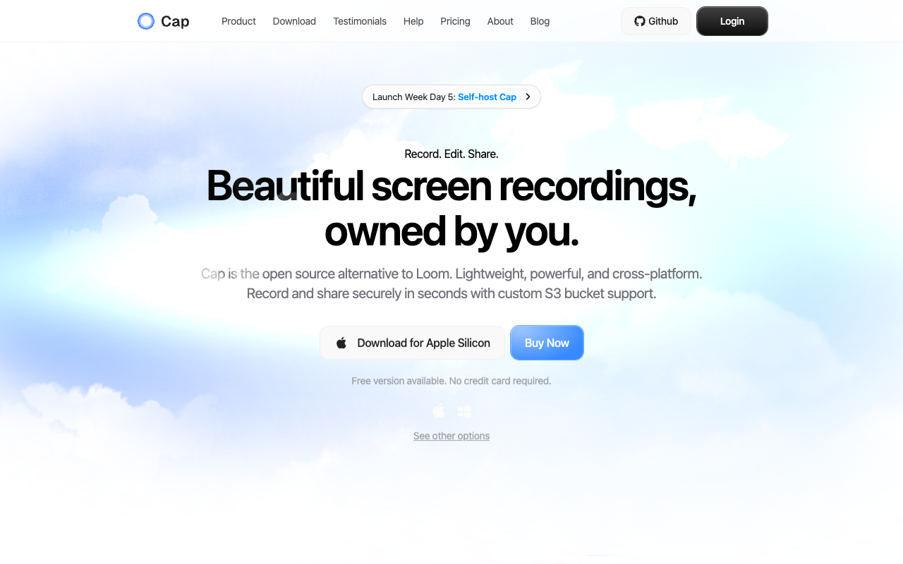 Cap - Effortless, Instant Screen Sharing
