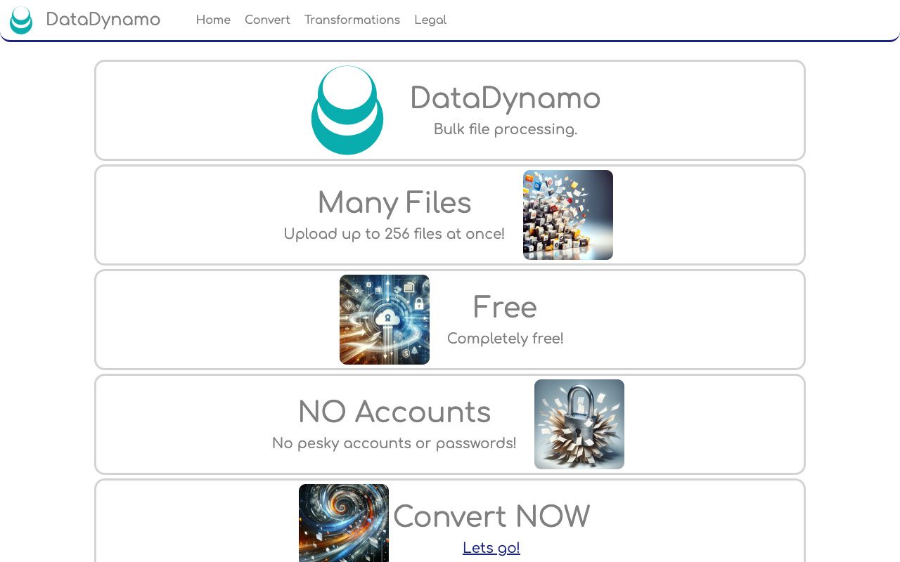 DataDynamo - AI File Transformations in Bulk