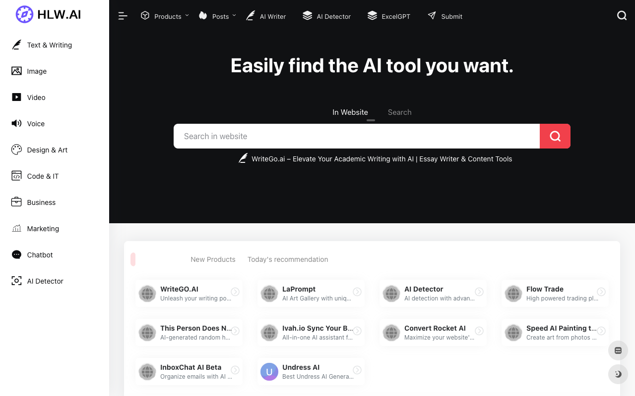HlwAI Nav - Discover Innovative AI Tools and Technologies