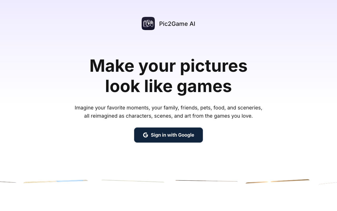 Pic2Game - Make your pictures look like games with AI