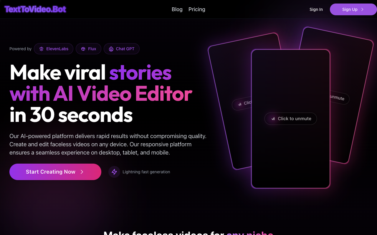 TextToVideo.Bot - Generates storytelling AI videos for Shorts and TikToks