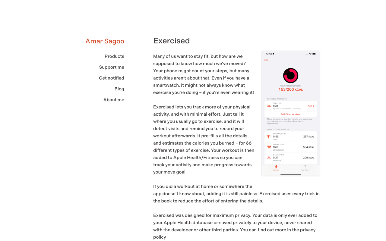 Exercised - Hassle-Free Fitness Tracking for iOS